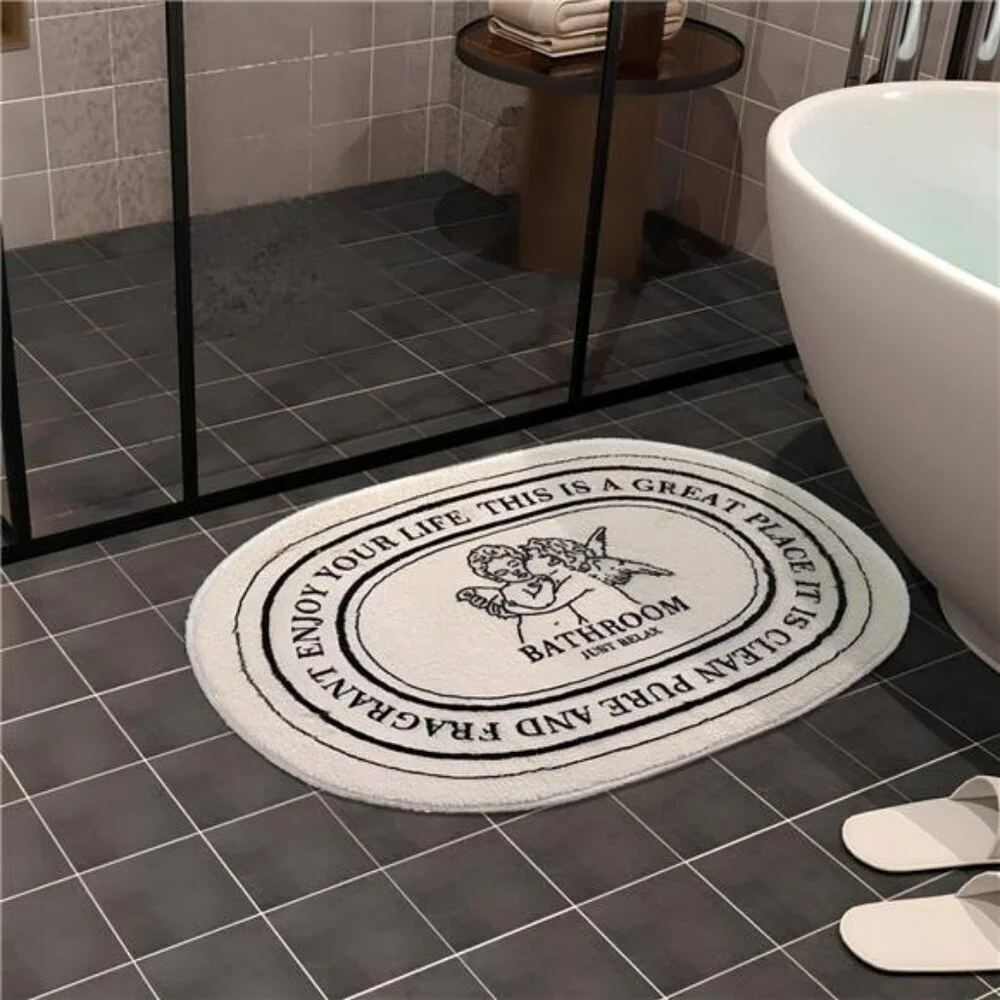 Angel Bathroom Rug 20x32 Soft Plush Non Slip Absorbent Cherub Bath Mat Washable